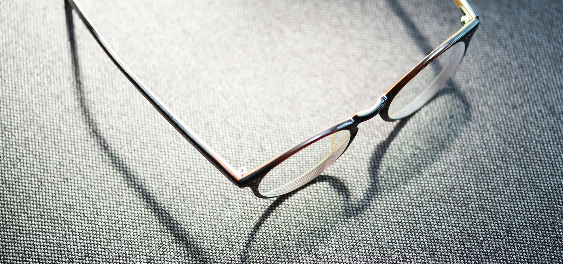 Pair of glasses sitting on table