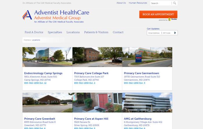 Adventist Medical Group Locations Hub Page