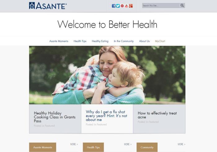Asante Blog home page