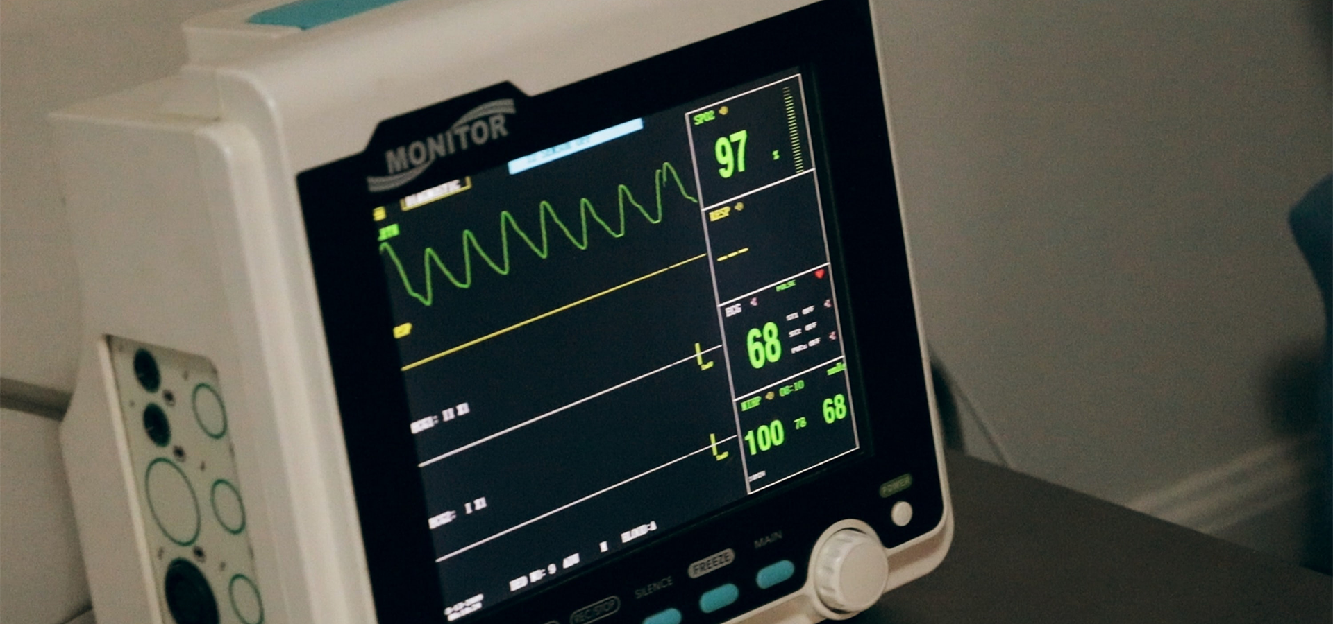 Digital heart beat monitor at 97.