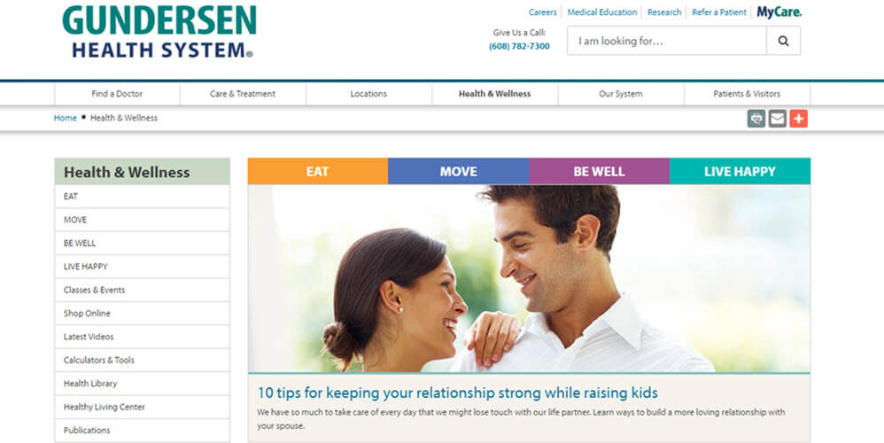 Gundersen Health and Wellness Section