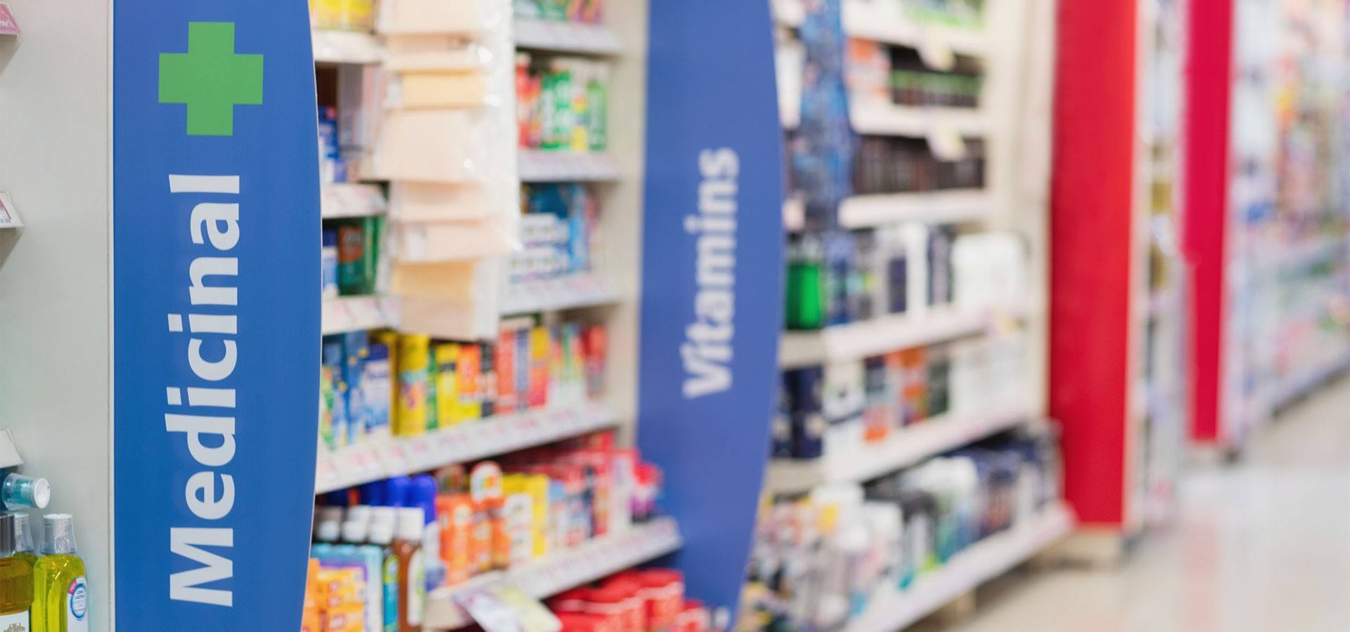 Pharmacy medicine aisle