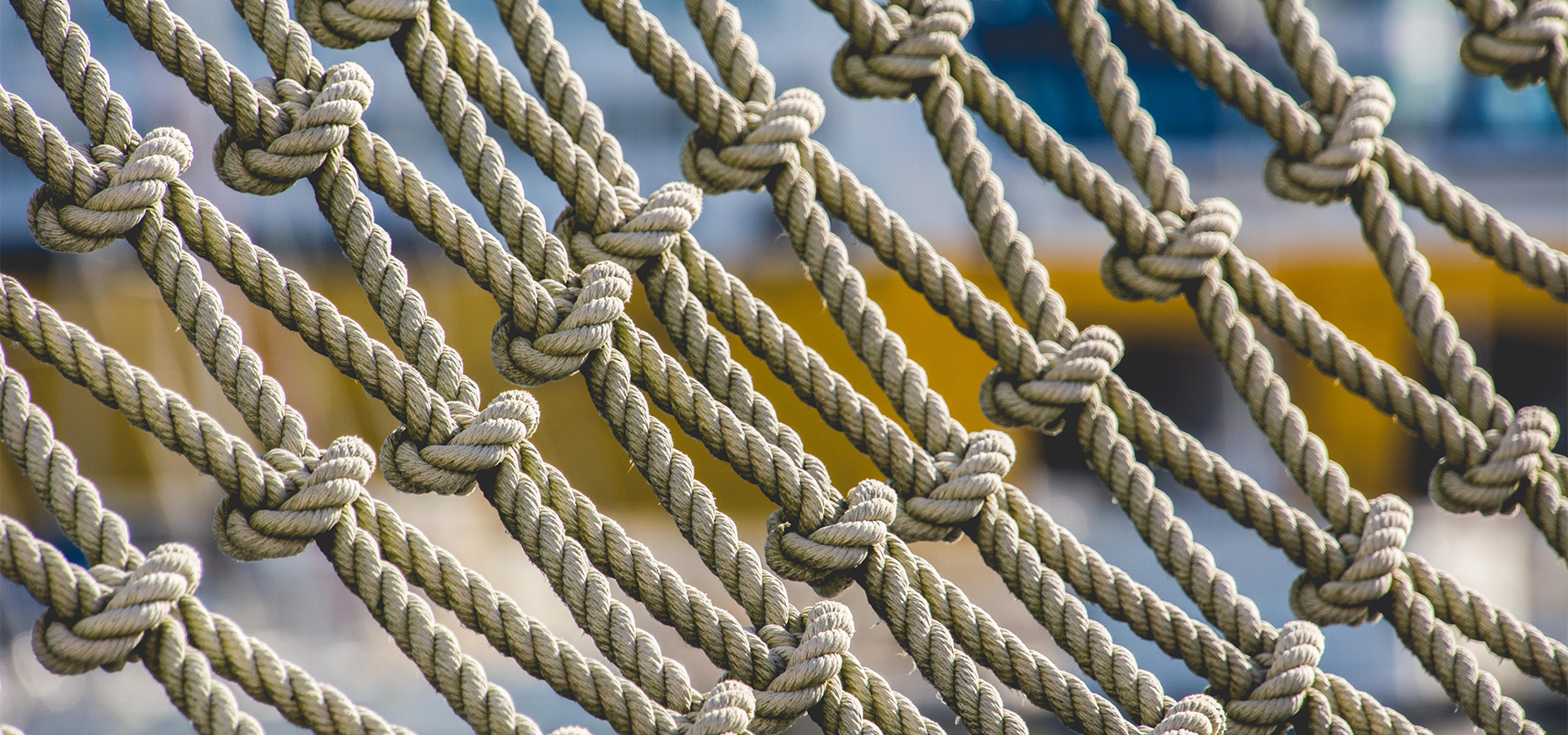 Fishing net made of rope knots