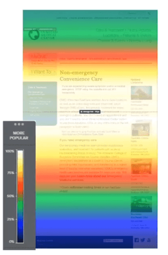 Example of scrollmap on healthcare website