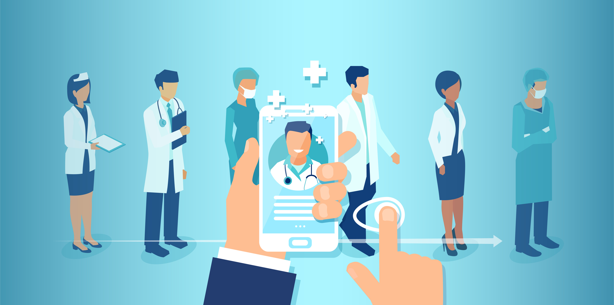 A patient using a provider directory to choose a doctor